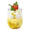 Disposable Mini Wine Glass Filled with Mango Parfait Individual Dessert Serving