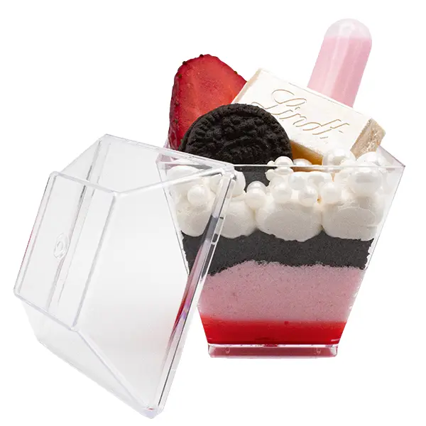 Mini Pyramid with Clear Lid Mini Dessert Cup with Lid