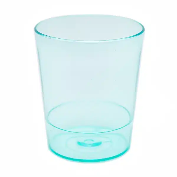 Round transparent green mini catering cups