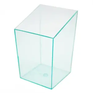 Disposable 3.2oz Square Cut Glass Transparent Green (600 Units)
