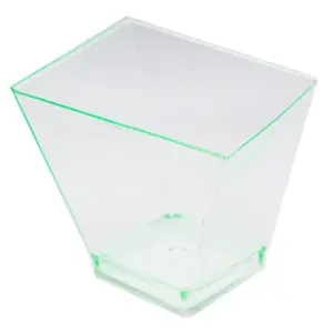 Disposable Mini Twisted Pyramid Cup Transparent Green (1000 Units)