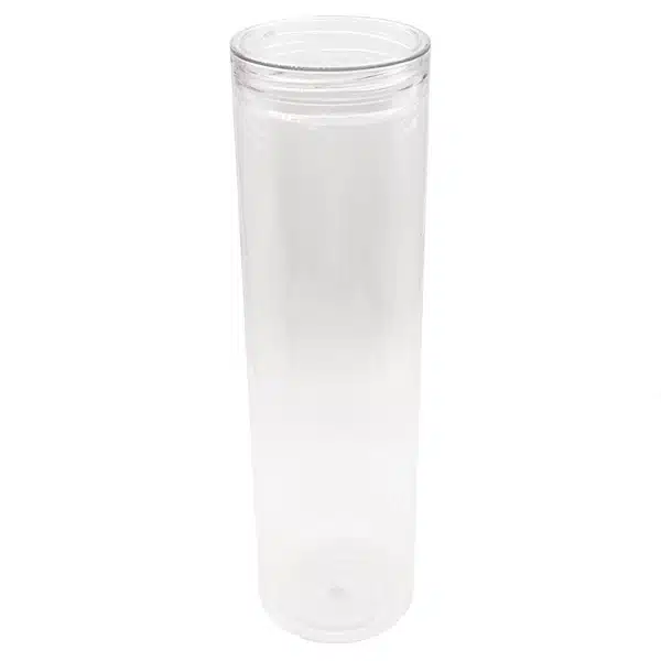 Clear Plastic Mason Jar Tube with Crystal Clear Plastic Screw On Lid