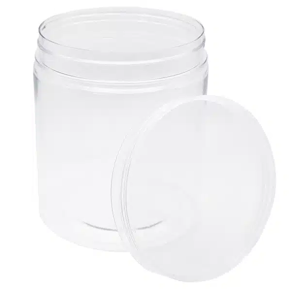8 Pack Small Empty Plastic Round Storage Containers Jars With Screw Lids 8Oz