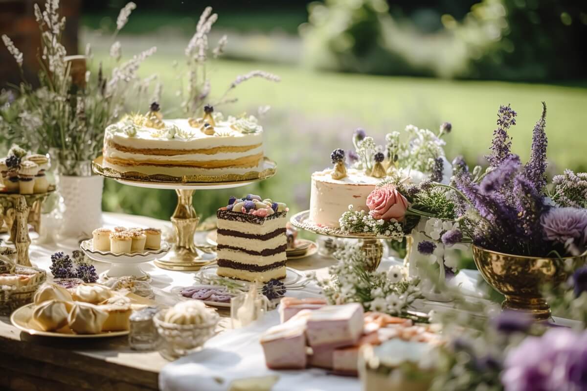 Desserts at an outdoor party