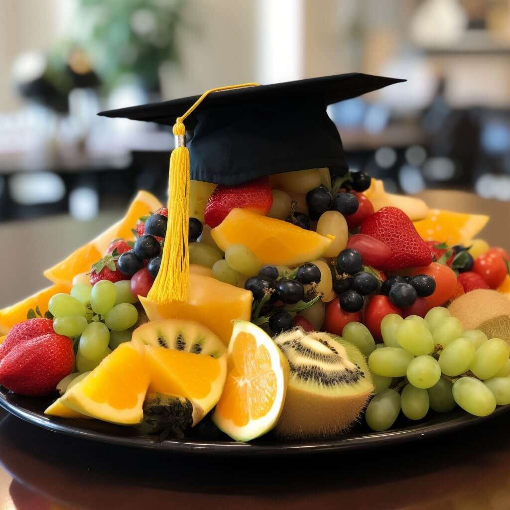 Graduation fruit shop tray